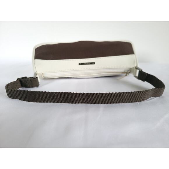 Gucci Web Sherry Line Accessory Pouch Rare Brown Canvas White Leather 92820 - Picture 15 of 15